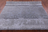 Grey Persian Hand Knotted Wool & Silk Rug - 8' 0" X 10' 0" - Golden Nile