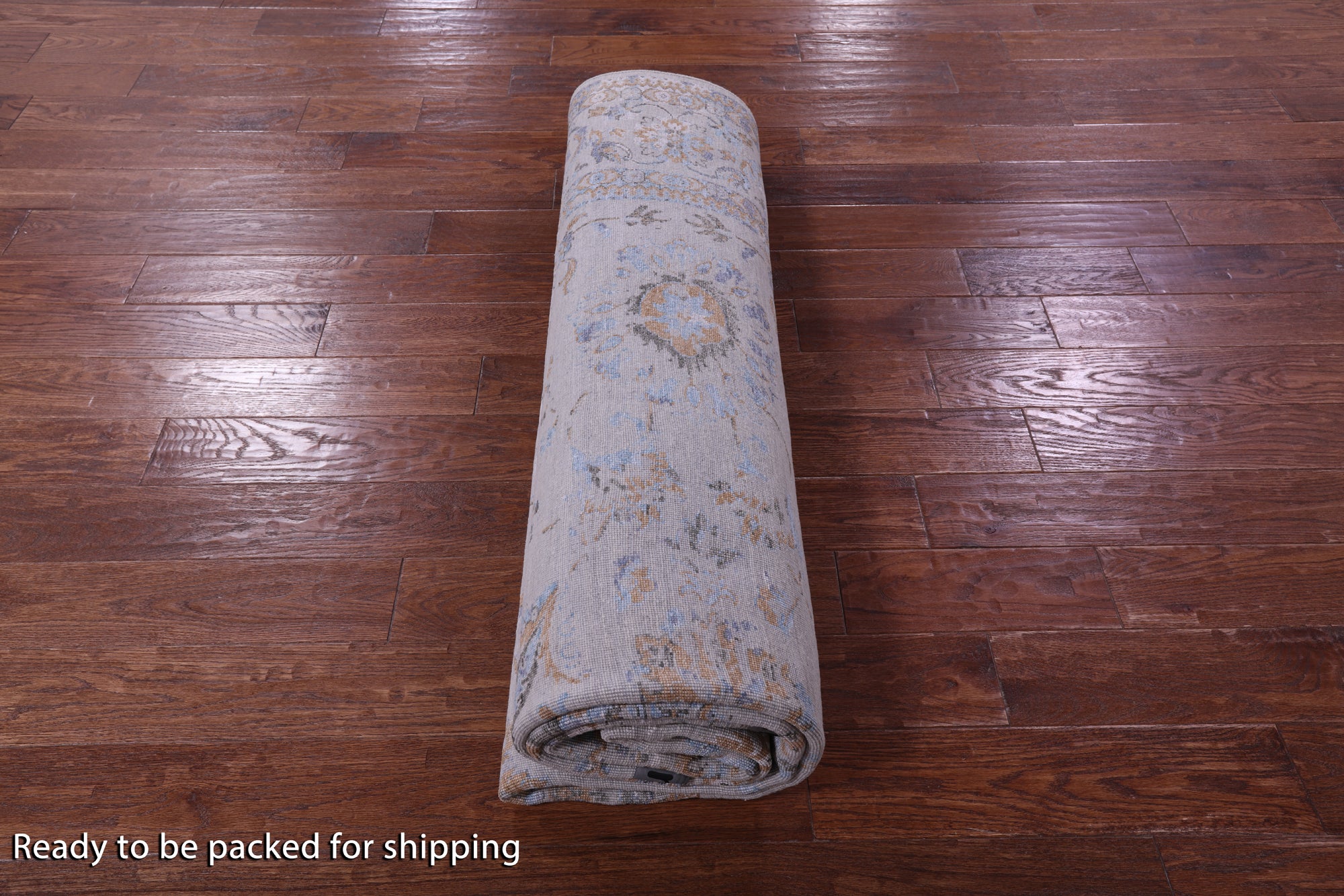 Grey Persian Tabriz Hand Knotted Wool & Silk Rug - 8' 1" X 9' 10" - Golden Nile