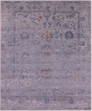 Grey Persian Tabriz Hand Knotted Wool & Silk Rug - 8' 1" X 9' 10" - Golden Nile