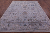 Grey Persian Tabriz Hand Knotted Wool & Silk Rug - 8' 1" X 9' 10" - Golden Nile