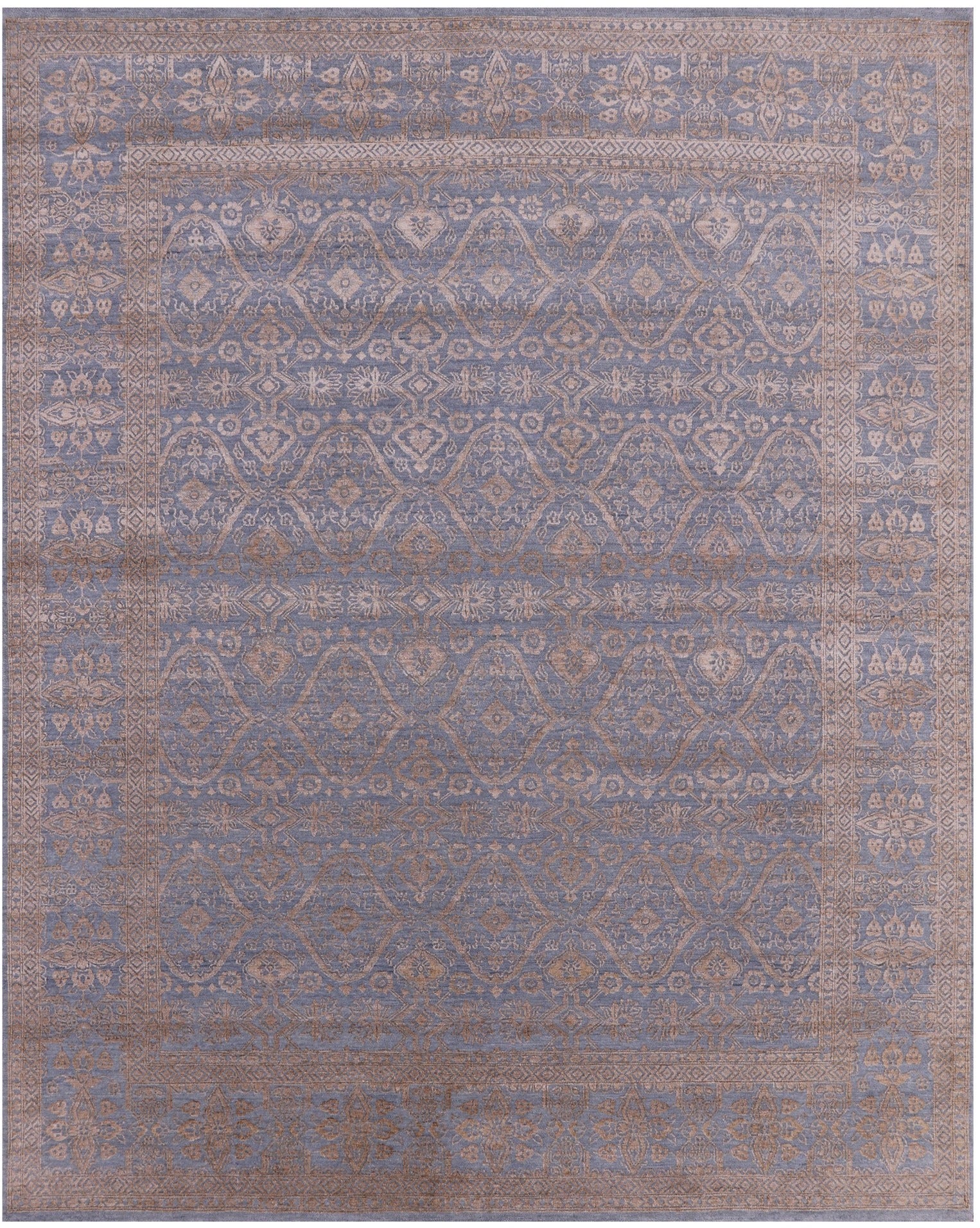 Persian Tabriz Hand Knotted Wool & Silk Rug - 7' 11" X 9' 9" - Golden Nile