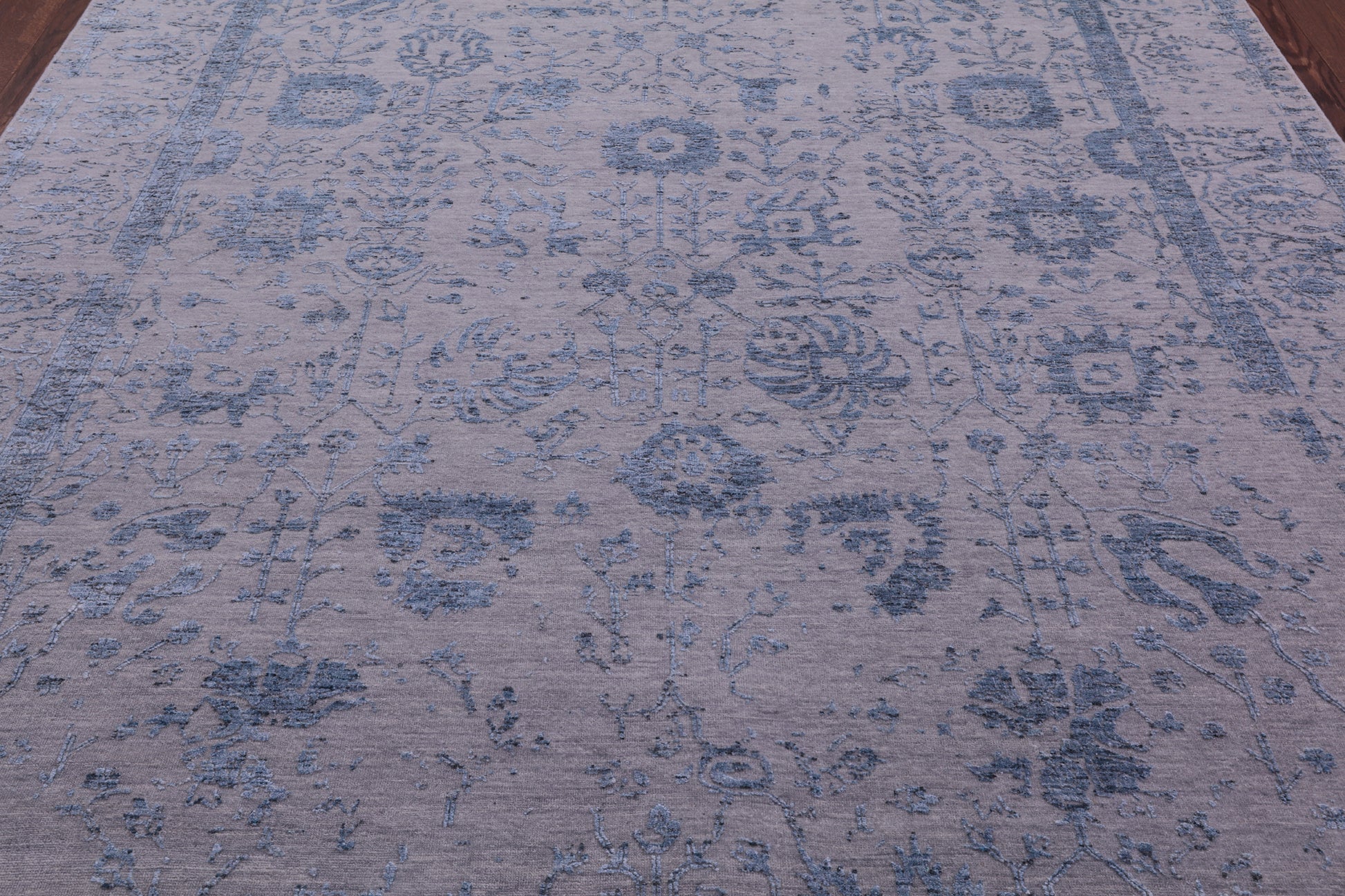 Grey Persian Tabriz Hand Knotted Wool & Silk Rug - 7' 11" X 9' 8" - Golden Nile