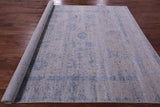 Grey Persian Tabriz Hand Knotted Wool & Silk Rug - 7' 11" X 9' 11" - Golden Nile