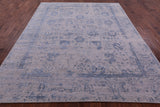 Grey Persian Tabriz Hand Knotted Wool & Silk Rug - 7' 11" X 9' 11" - Golden Nile