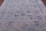 Grey Persian Tabriz Hand Knotted Wool & Silk Rug - 7' 11" X 9' 11" - Golden Nile