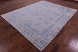Grey Persian Tabriz Hand Knotted Wool & Silk Rug - 7' 11" X 9' 11" - Golden Nile
