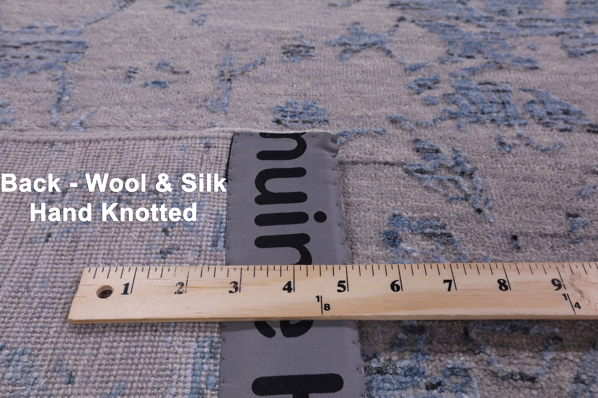 Grey Persian Tabriz Hand Knotted Wool & Silk Rug - 7' 11" X 9' 11" - Golden Nile