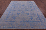 Grey Persian Hand Knotted Wool & Silk Rug - 8' 0" X 9' 11" - Golden Nile