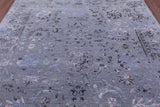 Grey Persian Tabriz Hand Knotted Wool & Silk Rug - 8' 0" X 10' 0" - Golden Nile