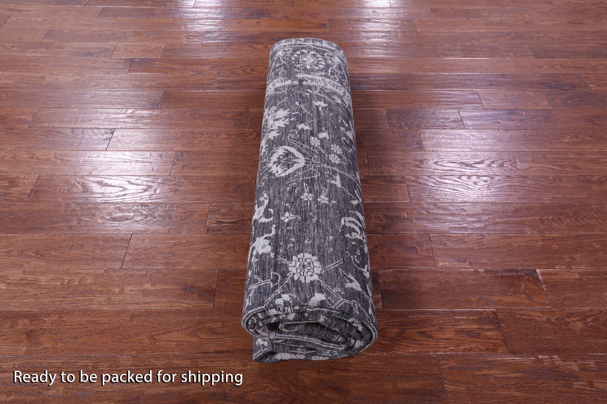 Grey Persian Tabriz Hand Knotted Wool & Silk Rug - 8' 0" X 10' 0" - Golden Nile