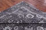 Grey Persian Tabriz Hand Knotted Wool & Silk Rug - 8' 0" X 10' 0" - Golden Nile