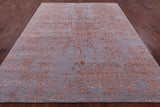 Grey Persian Fine Serapi Hand Knotted Wool & Silk Rug - 8' 0" X 10' 1" - Golden Nile