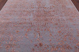 Grey Persian Fine Serapi Hand Knotted Wool & Silk Rug - 8' 0" X 10' 1" - Golden Nile