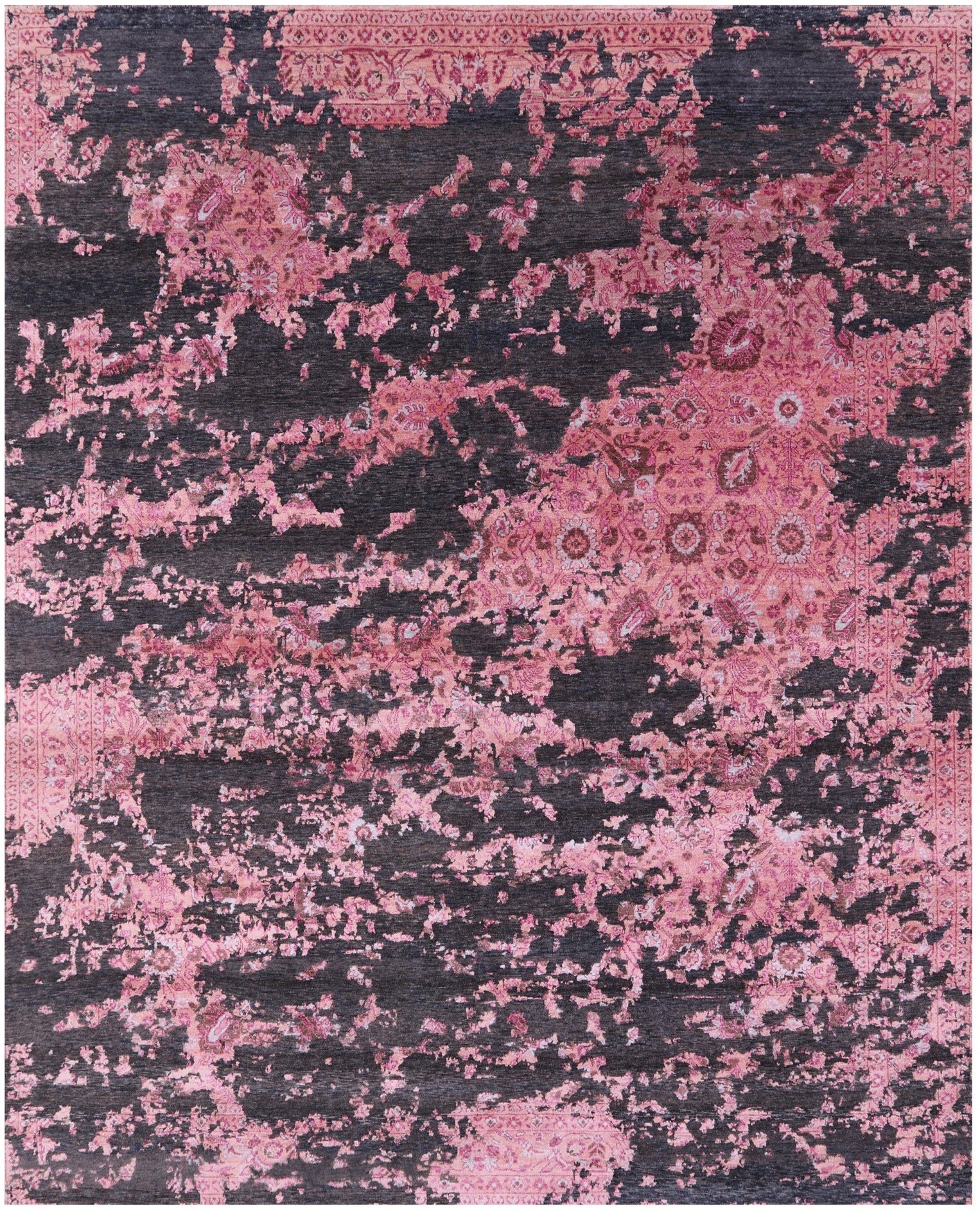 Abstract Contemporary Handmade Wool & Silk Rug - 8' 0" X 10' 0" - Golden Nile