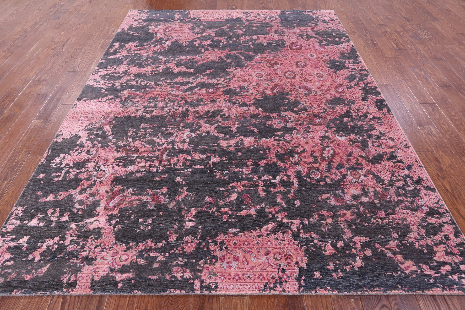 Abstract Contemporary Handmade Wool & Silk Rug - 8' 0" X 10' 0" - Golden Nile