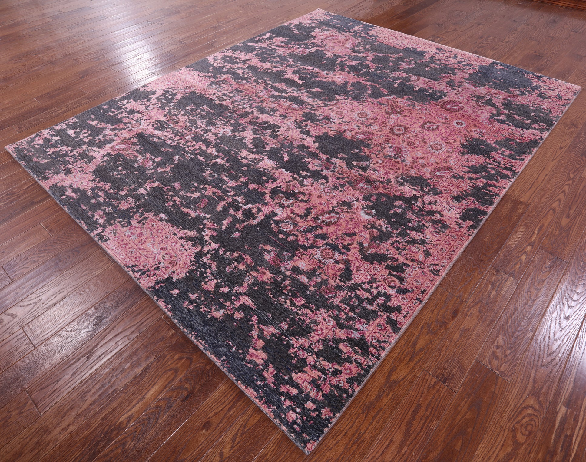 Abstract Contemporary Handmade Wool & Silk Rug - 8' 0" X 10' 0" - Golden Nile