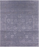 Grey Persian Tabriz Hand Knotted Wool & Silk Rug - 8' 0" X 9' 8" - Golden Nile