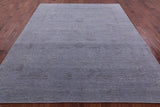Grey Persian Tabriz Hand Knotted Wool & Silk Rug - 8' 0" X 9' 8" - Golden Nile