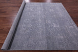 Grey Persian Tabriz Hand Knotted Wool & Silk Rug - 8' 0" X 9' 8" - Golden Nile
