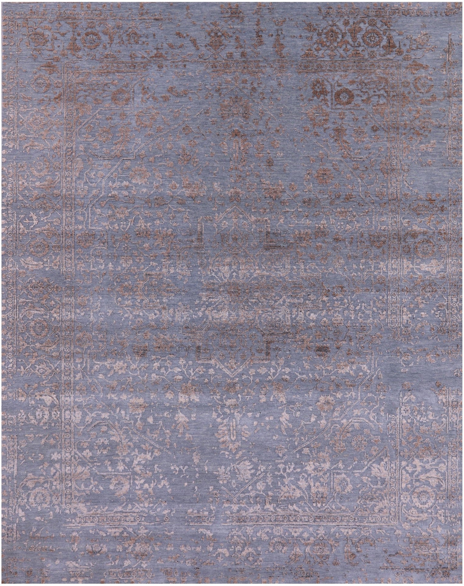 Persian Fine Serapi Hand Knotted Wool & Silk Rug - 7' 10" X 10' 0" - Golden Nile