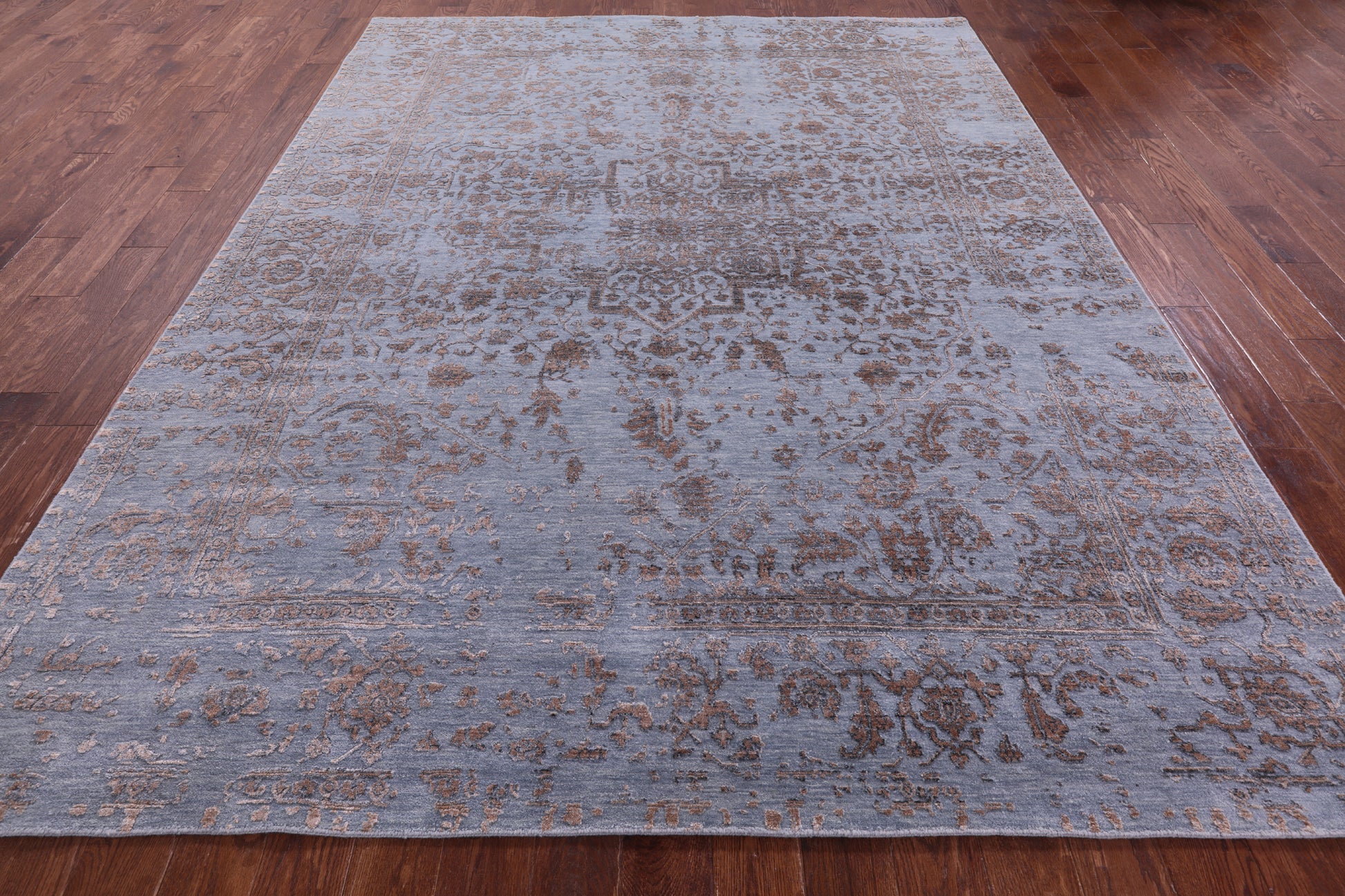 Persian Fine Serapi Hand Knotted Wool & Silk Rug - 7' 10" X 10' 0" - Golden Nile