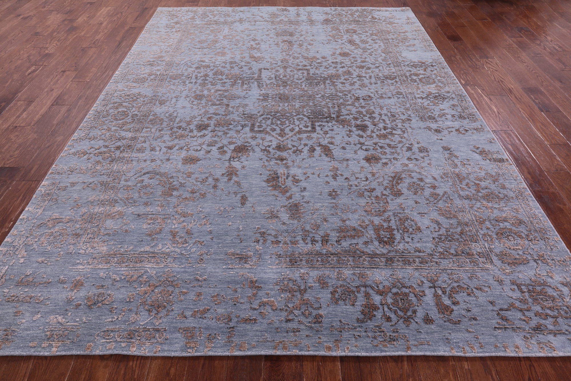 Persian Fine Serapi Hand Knotted Wool & Silk Rug - 7' 10" X 10' 0" - Golden Nile