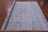 Blue Persian Tabriz Hand Knotted Wool & Silk Rug - 7' 11" X 10' 2" - Golden Nile