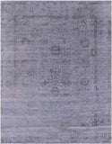 Blue Persian Tabriz Hand Knotted Wool & Silk Rug - 7' 11" X 10' 2" - Golden Nile