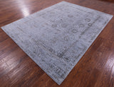 Blue Persian Tabriz Hand Knotted Wool & Silk Rug - 7' 11" X 10' 2" - Golden Nile