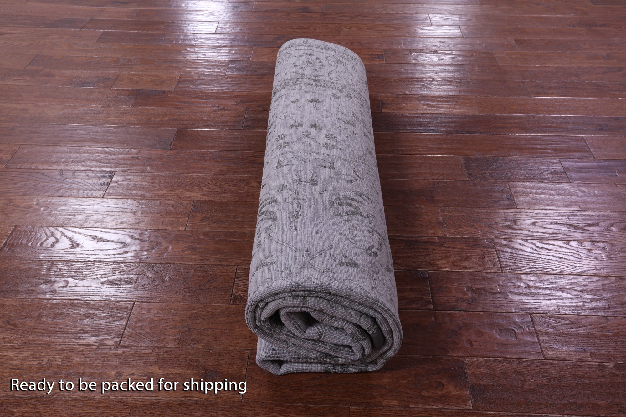 Grey Persian Tabriz Hand Knotted Wool & Silk Rug - 8' 0" X 10' 0" - Golden Nile