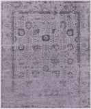 Grey Persian Tabriz Hand Knotted Wool & Silk Rug - 8' 0" X 10' 0" - Golden Nile