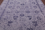Grey Persian Tabriz Hand Knotted Wool & Silk Rug - 7' 11" X 9' 8" - Golden Nile