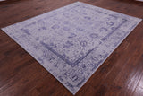 Grey Persian Tabriz Hand Knotted Wool & Silk Rug - 7' 11" X 9' 8" - Golden Nile