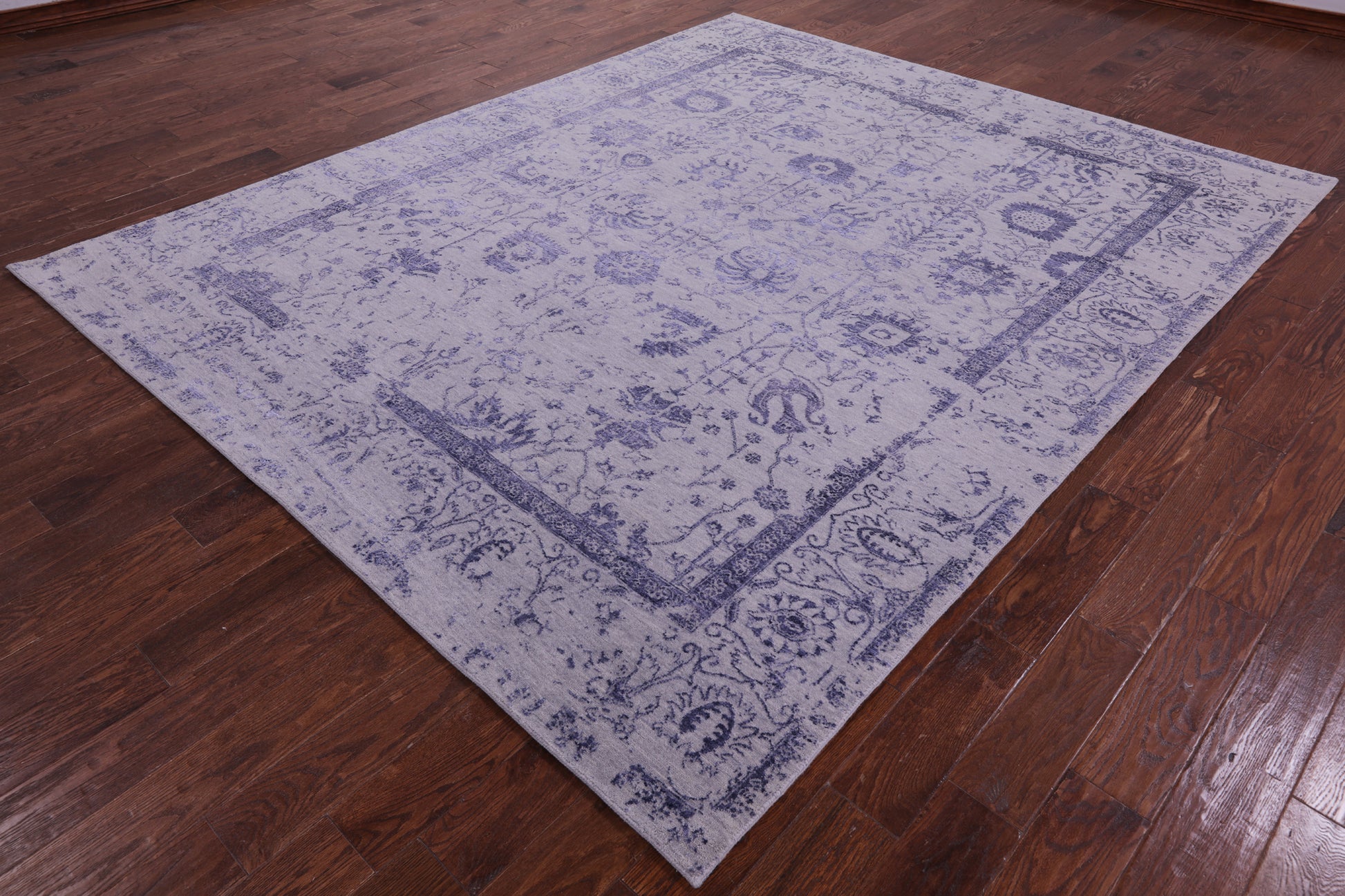 Grey Persian Tabriz Hand Knotted Wool & Silk Rug - 7' 11" X 9' 8" - Golden Nile