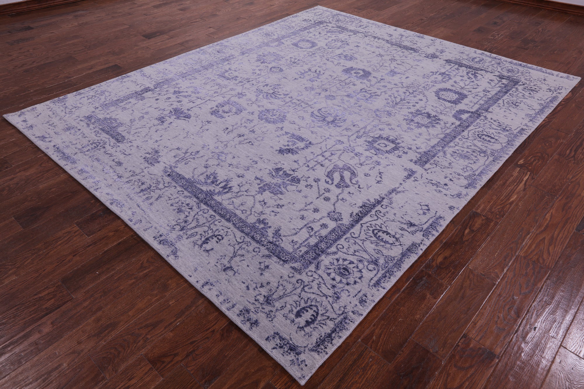 Grey Persian Tabriz Hand Knotted Wool & Silk Rug - 7' 11" X 9' 8" - Golden Nile