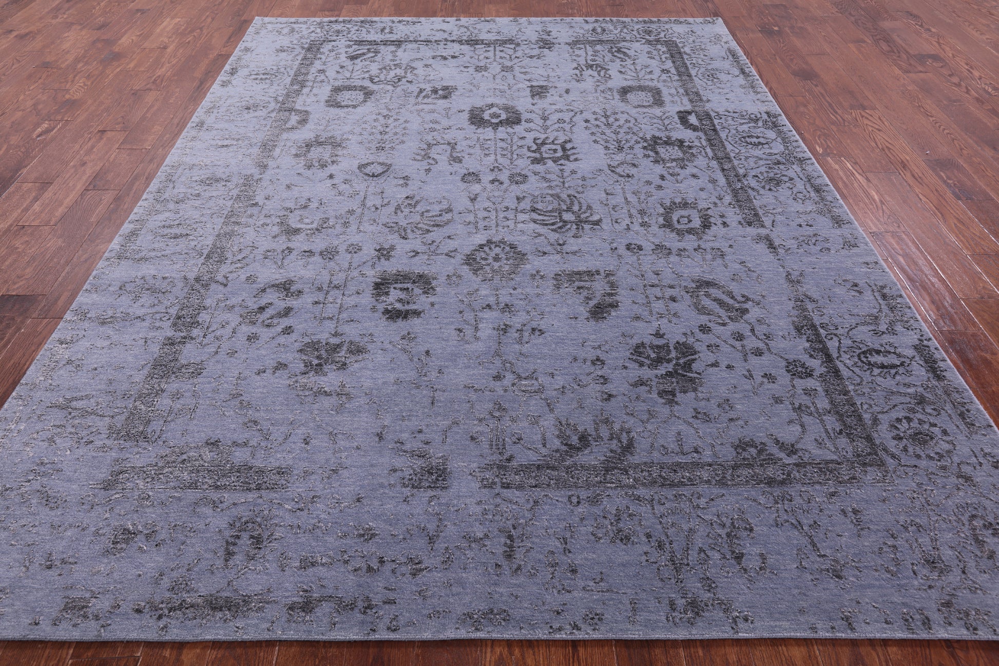 Grey Persian Tabriz Hand Knotted Wool & Silk Rug - 7' 11" X 10' 3" - Golden Nile