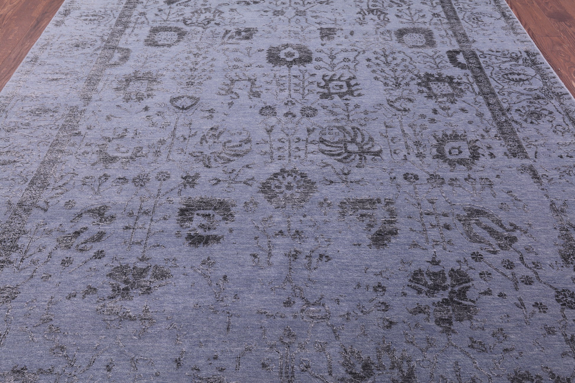 Grey Persian Tabriz Hand Knotted Wool & Silk Rug - 7' 11" X 10' 3" - Golden Nile