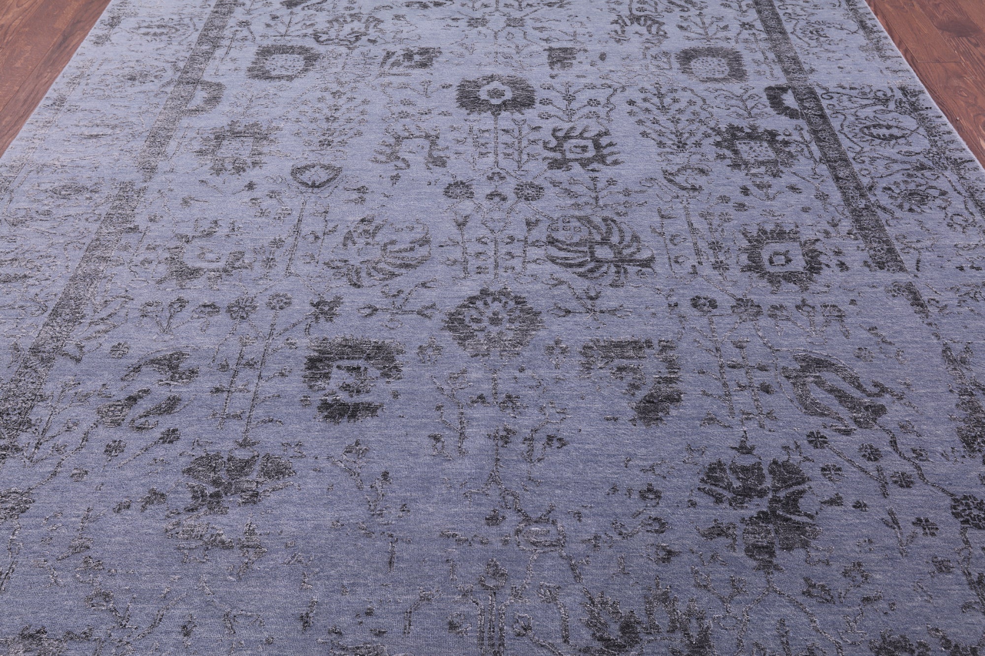 Grey Persian Tabriz Hand Knotted Wool & Silk Rug - 7' 11" X 10' 3" - Golden Nile
