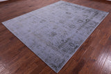 Grey Persian Tabriz Hand Knotted Wool & Silk Rug - 7' 11" X 10' 3" - Golden Nile