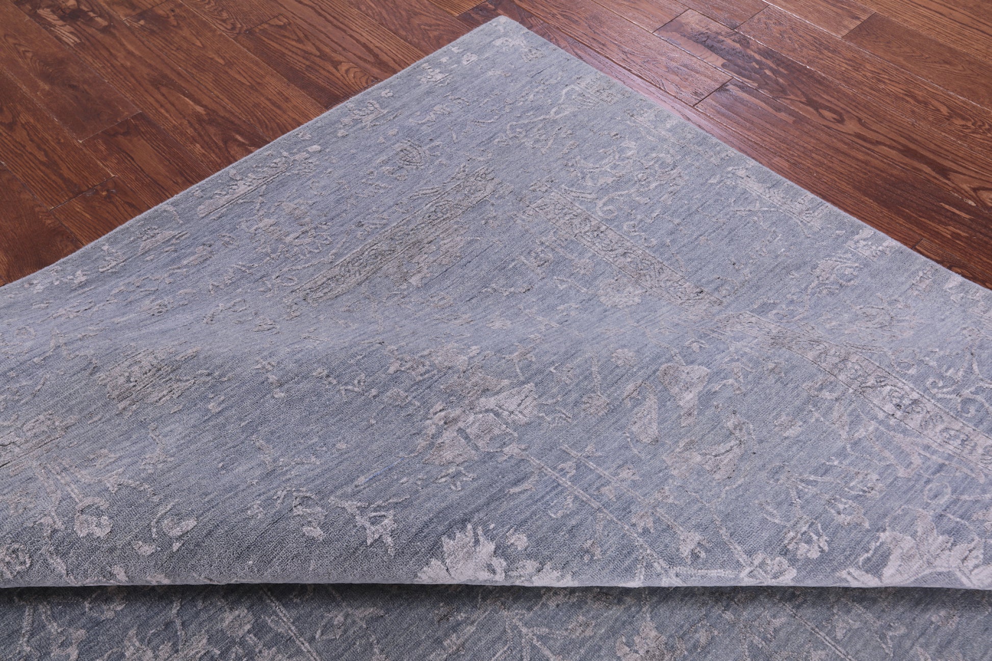 Grey Persian Tabriz Hand Knotted Wool & Silk Rug - 8' 0" X 10' 1" - Golden Nile