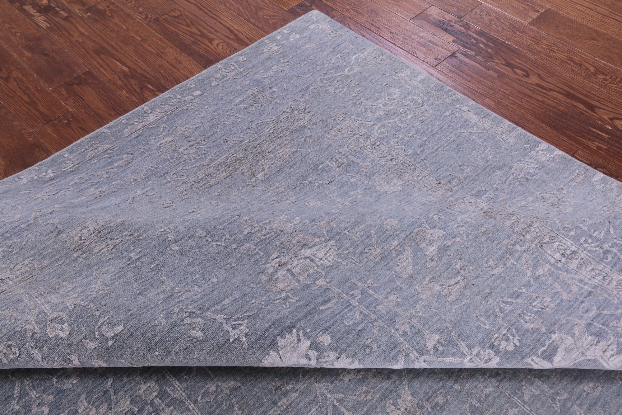 Grey Persian Tabriz Hand Knotted Wool & Silk Rug - 8' 0" X 10' 1" - Golden Nile