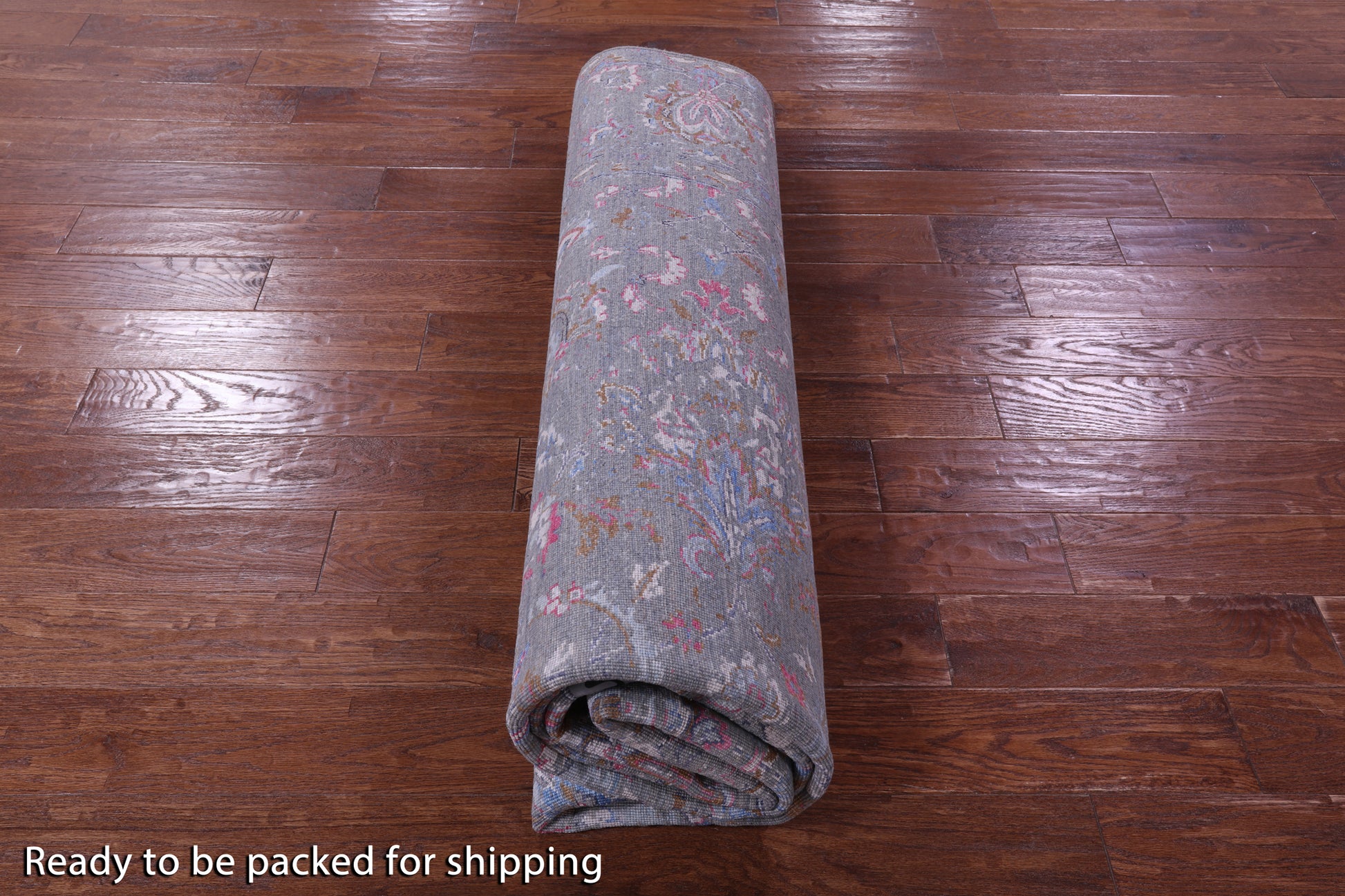 Grey Persian Tabriz Hand Knotted Wool & Silk Rug - 8' 0" X 9' 9" - Golden Nile
