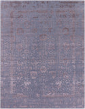 Grey Persian Tabriz Handmade Wool & Silk Rug - 7' 11" X 10' 1" - Golden Nile