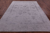 Grey Persian Tabriz Hand Knotted Wool & Silk Rug - 8' 1" X 9' 10" - Golden Nile