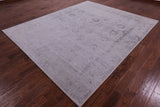 Grey Persian Tabriz Hand Knotted Wool & Silk Rug - 8' 1" X 9' 10" - Golden Nile