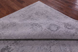 Grey Persian Tabriz Hand Knotted Wool & Silk Rug - 8' 1" X 9' 10" - Golden Nile