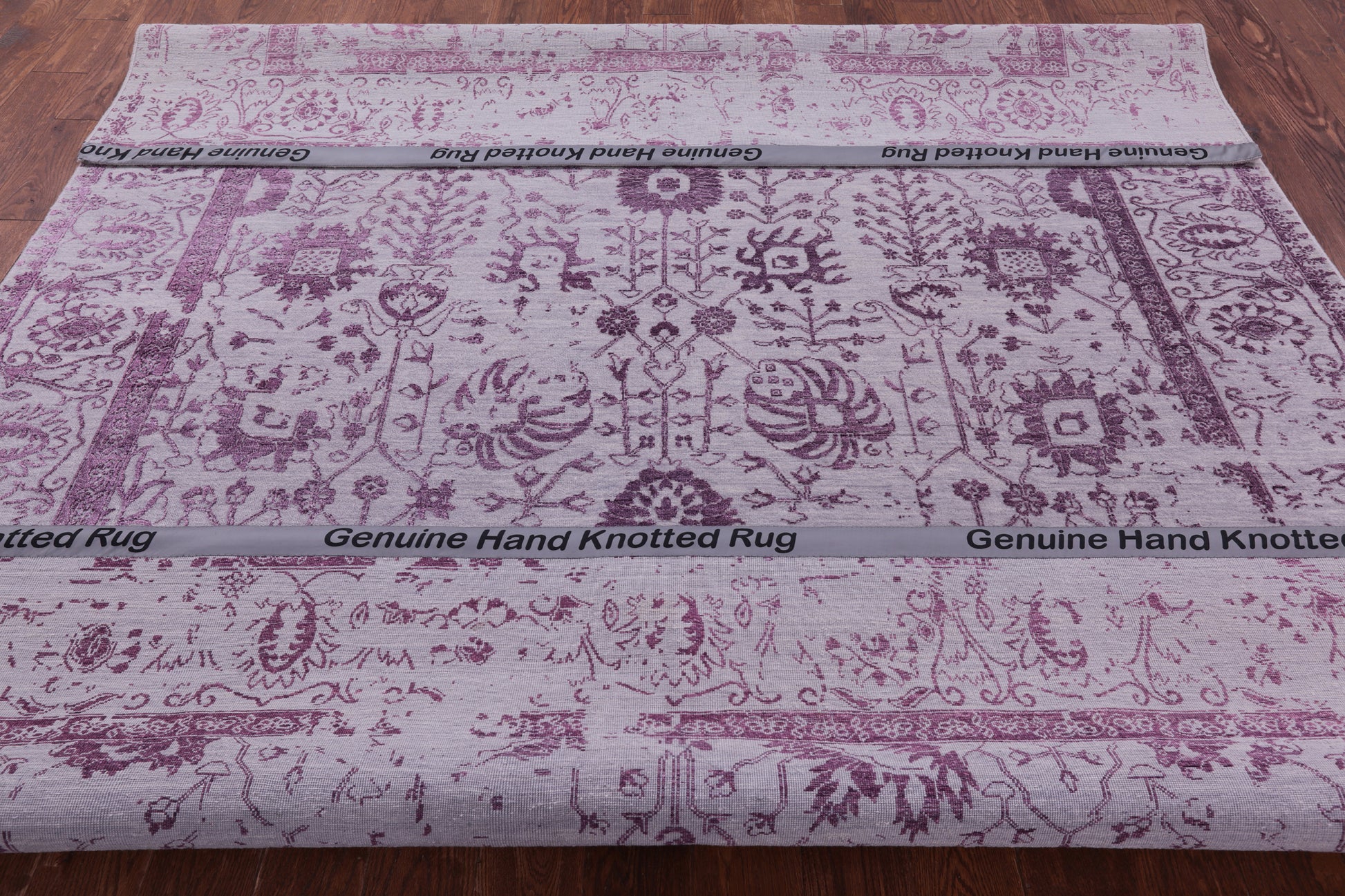 Grey Persian Tabriz Handmade Wool & Silk Rug - 8' 0" X 9' 10" - Golden Nile