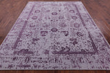 Grey Persian Tabriz Handmade Wool & Silk Rug - 8' 0" X 9' 10" - Golden Nile