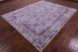 Grey Persian Tabriz Handmade Wool & Silk Rug - 8' 0" X 9' 10" - Golden Nile