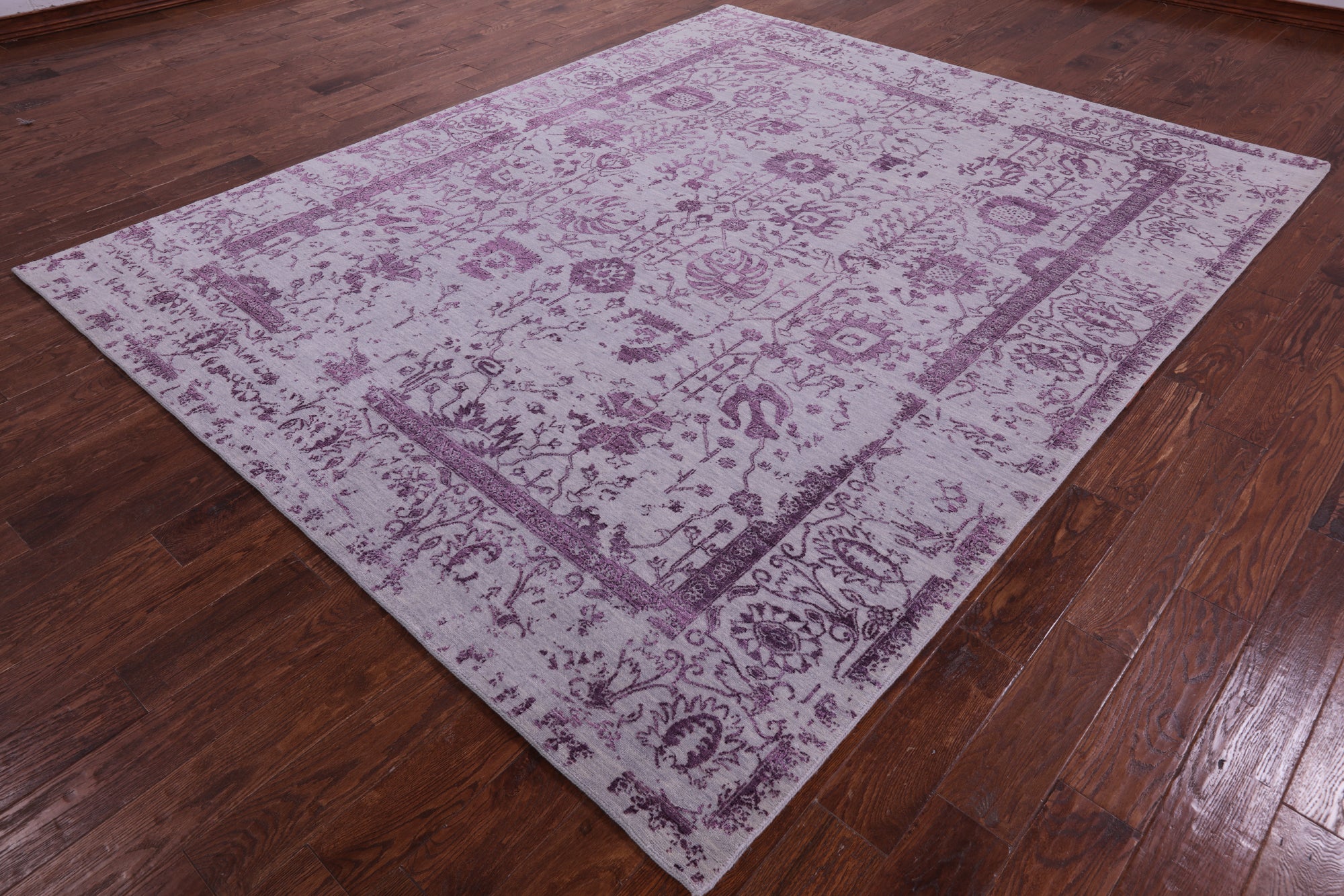 Grey Persian Tabriz Handmade Wool & Silk Rug - 8' 0" X 9' 10" - Golden Nile